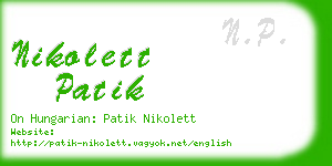 nikolett patik business card